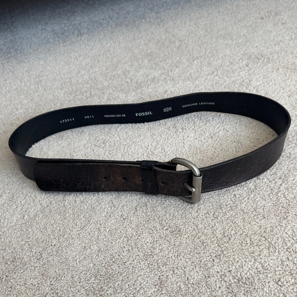 Fossil Men's Dark Brown Leather Belt